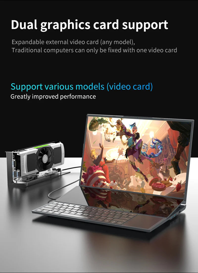 AKPAD Dual Screen 16" (14" Touch Screen) Notebook