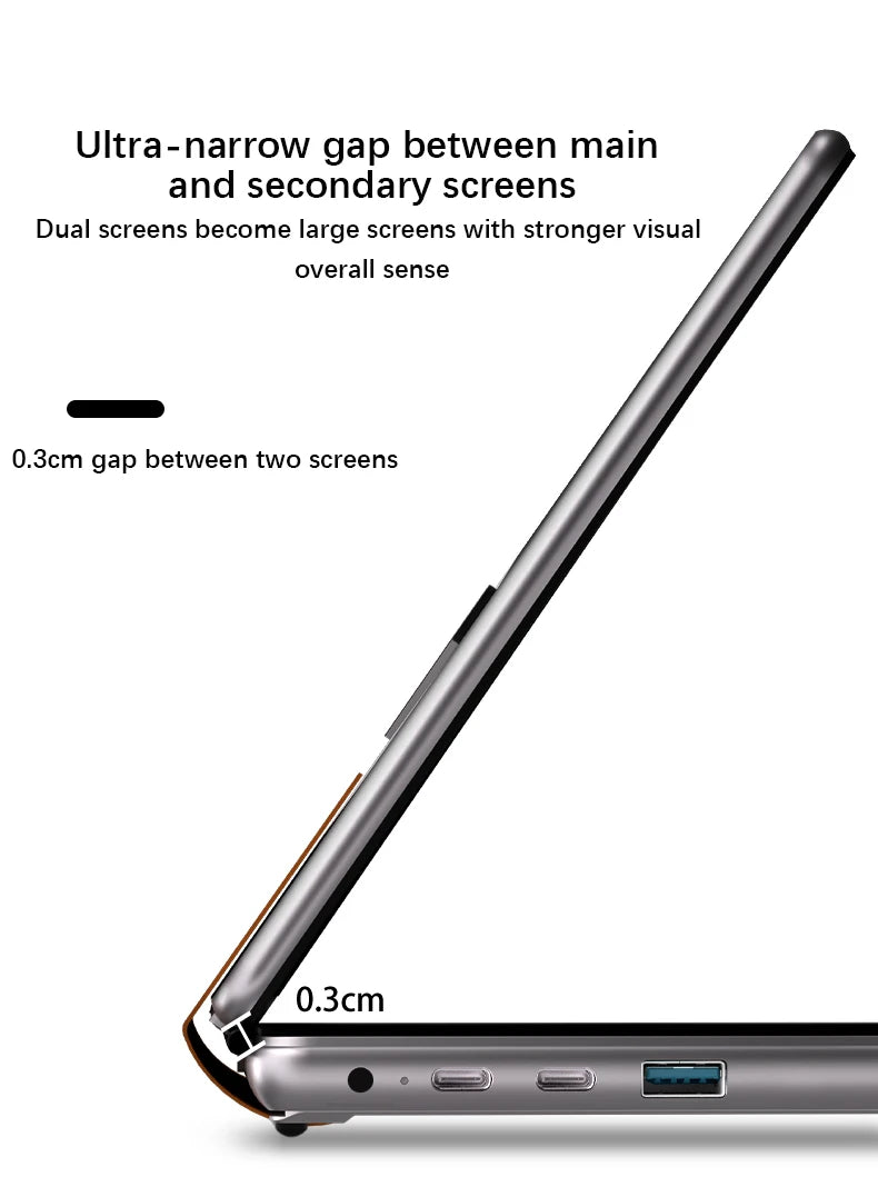 YSJMNPC Dual Screen Laptop 10.9+10.95 Inch Touch Screen