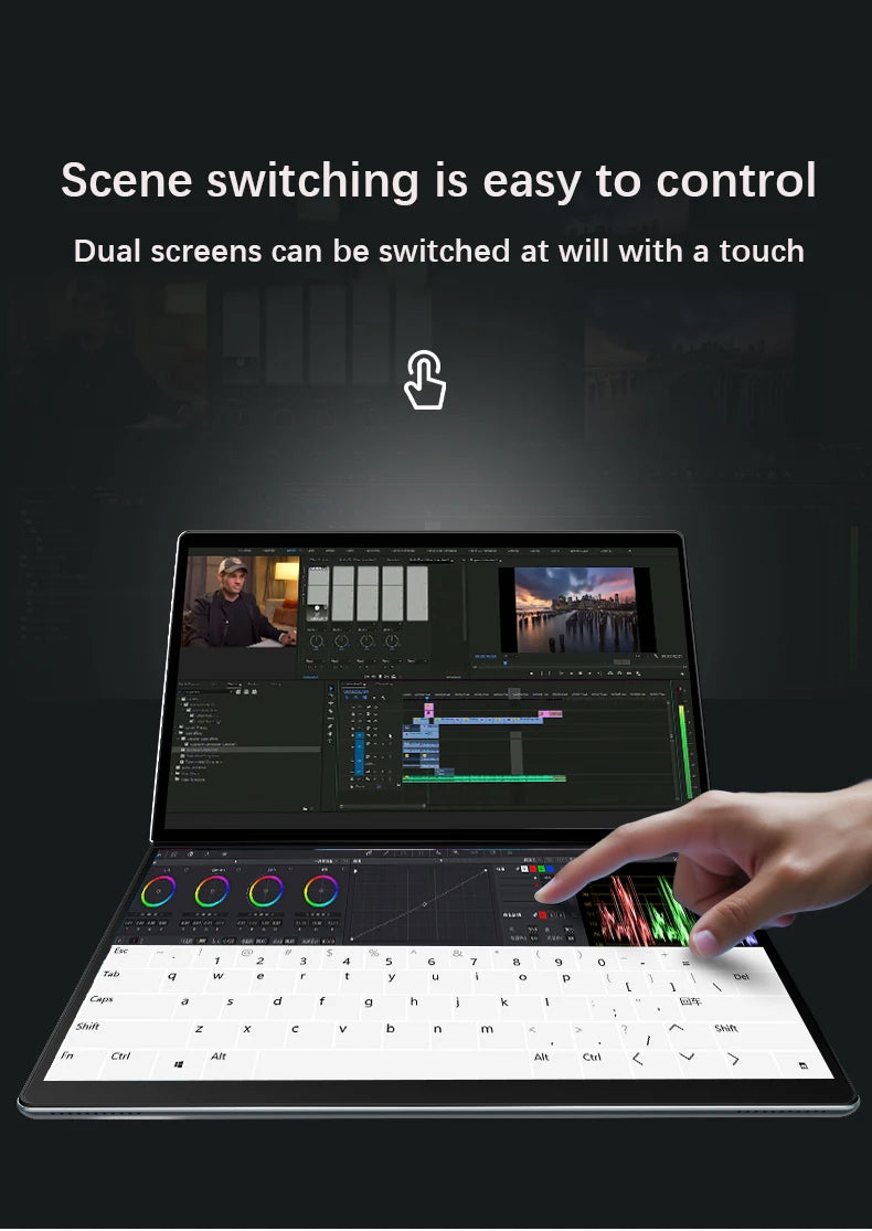 YSJMNPC Dual Screen Laptop 10.9+10.95 Inch Touch Screen