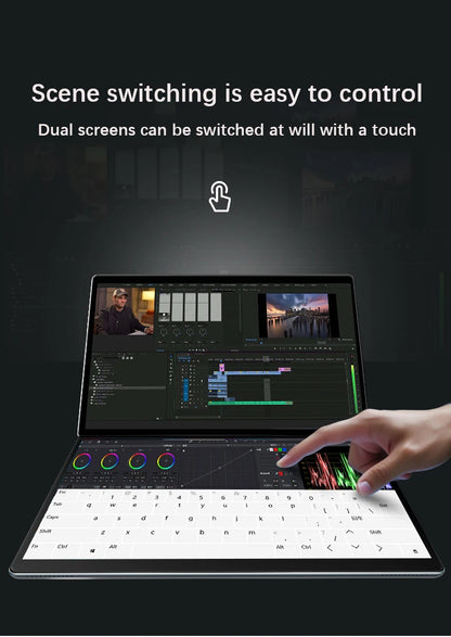 YSJMNPC Dual Screen Laptop 10.9+10.95 Inch Touch Screen