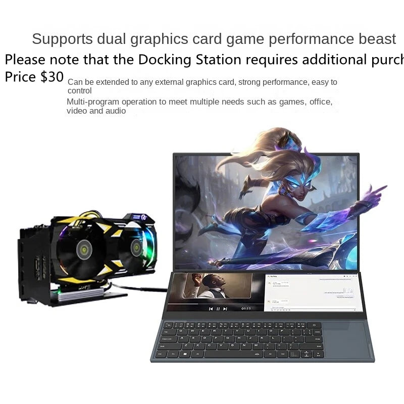 AKPAD Dual Screen 16" (14" Touch Screen) Notebook