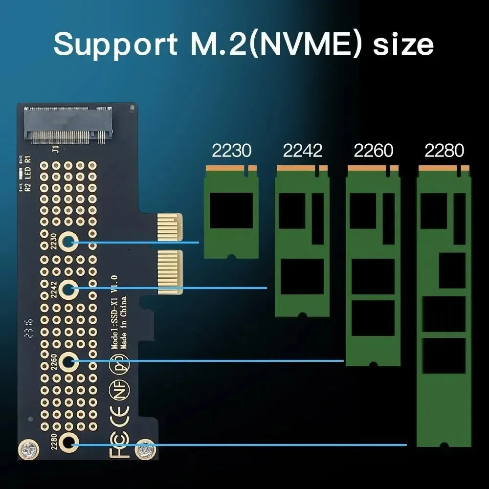 M.2 NVMe to PCIe 4.0 / 3.0 Adapter Expansion Card – Supports 2230 / 2242 / 2260 / 2280 SSDs