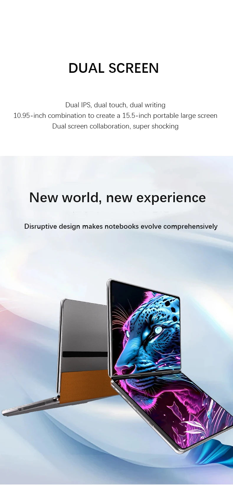 YSJMNPC Dual Screen Laptop 10.9+10.95 Inch Touch Screen